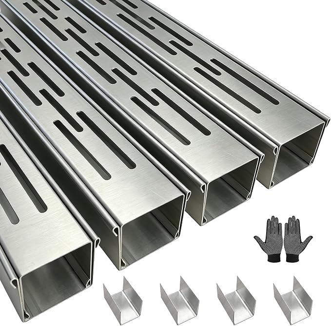 304 Stainless Steel Trench Drain Kit, Narrow Channel Drain by SUIGDRR