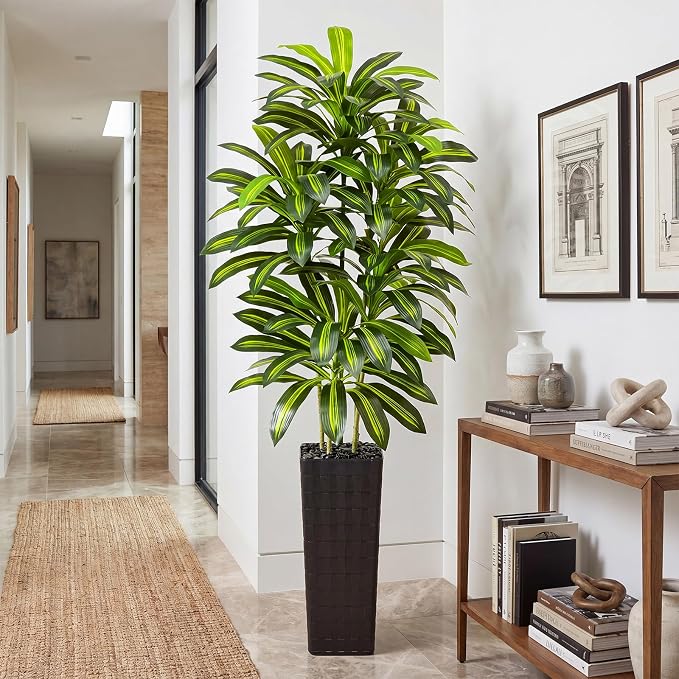 Artificial Dracaena Tree Indoor, 7FT Tall Fake Floor Plants - Image 2