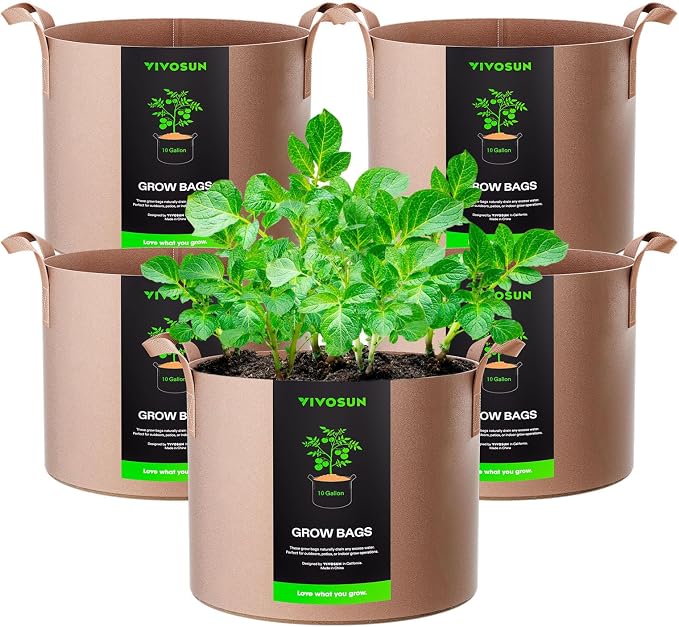 VIVOSUN 5-Pack 10 Gallon Plant Grow Bags Fabric Pots by Unknown
