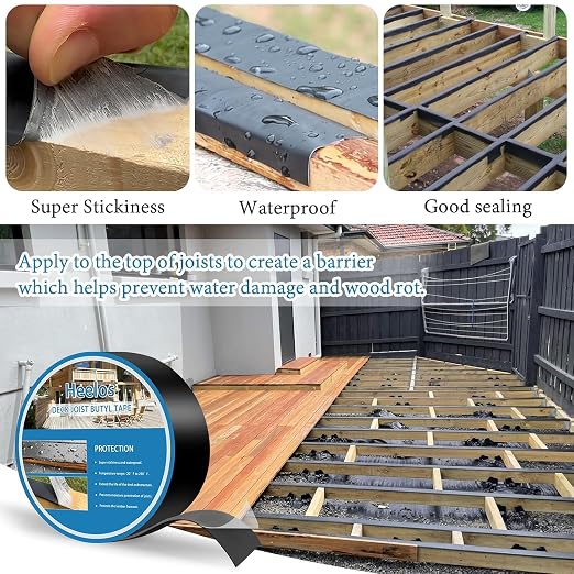 Joist Tape for Decking 2''×50', 16 Pack Weather-Resistant Deck Joist Tape - Image 4