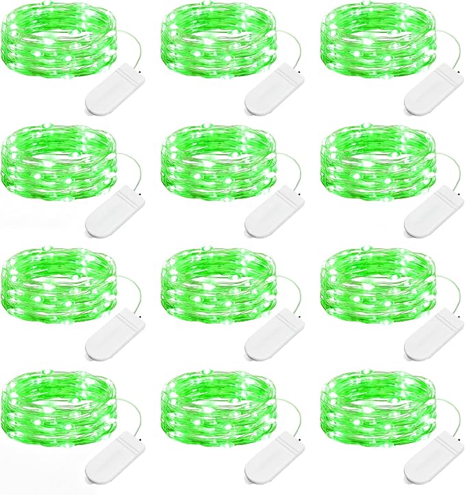 Brightown 12 Pack St. Patrick's Day LED Fairy Lights Battery Operated String by Brightown