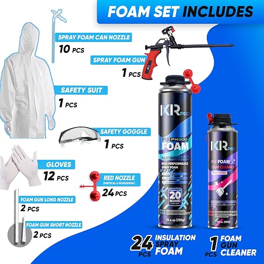 Spray Foam Insulation Kit Expanding Sealant, Closed Cell Spray Foam Heat - Image 2