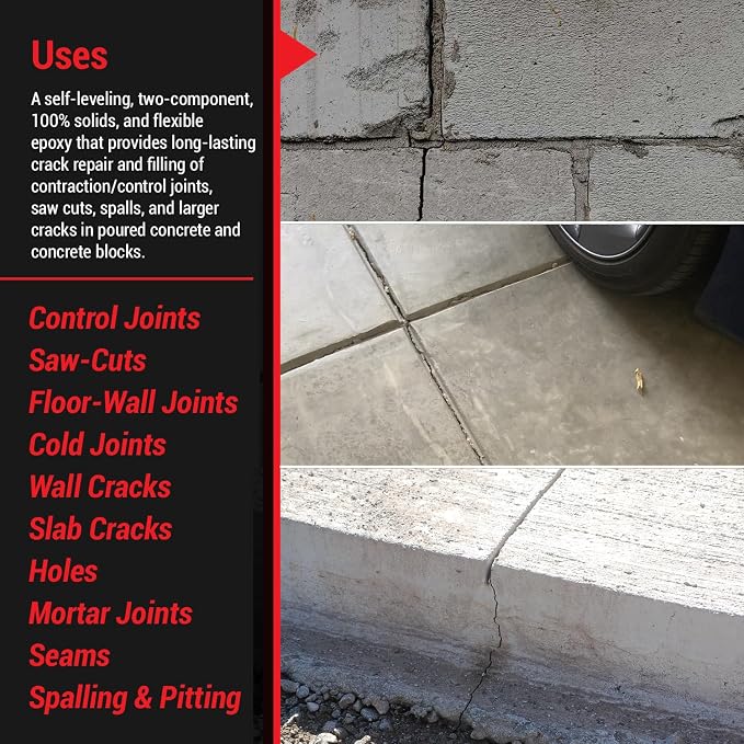 ElastiPoxy Concrete Joint & Crack Filler Kit – 2 Quarts – Flexible Epoxy Joint - Image 5