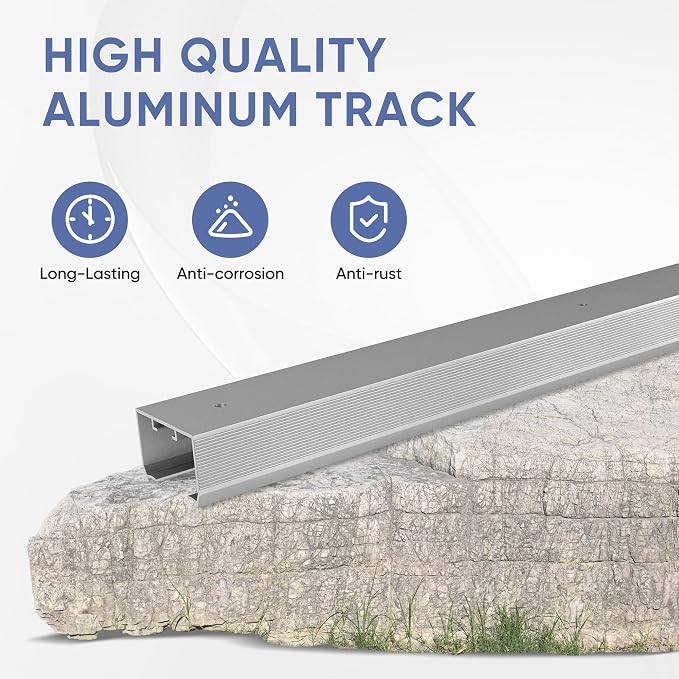 JUBEST 6FT Commercial Grade Pocket Door Hardware and Track Set, Sliding Door - Image 2