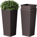 Devoko Resin 30'' Tall Planters Set of 2, Large Taper Outdoor Planter Pots | by DEVOKO
