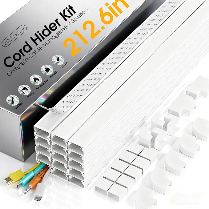 212.6in Cord Hider Kit, Cord Covers by Wuitaouy