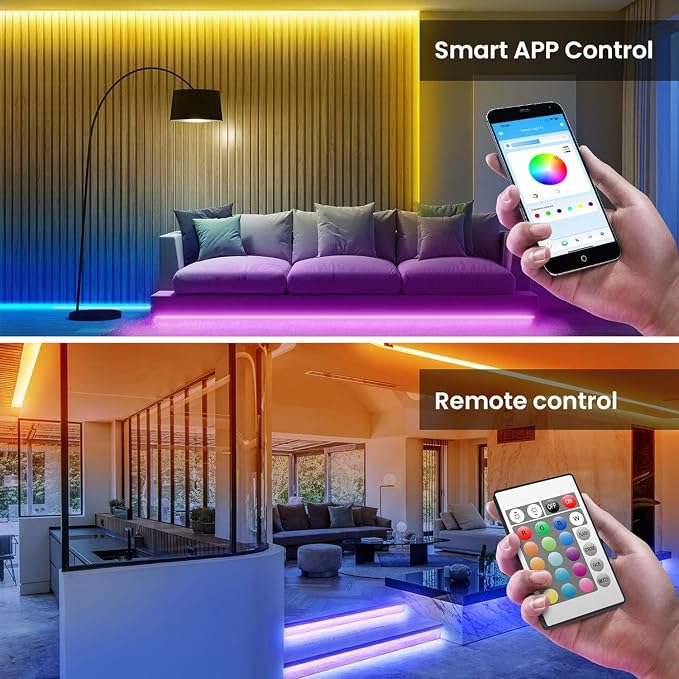 TJOY LED Lights for Bedroom 25ft, RGB Color Changing, Remote&APP Control | - Image 3