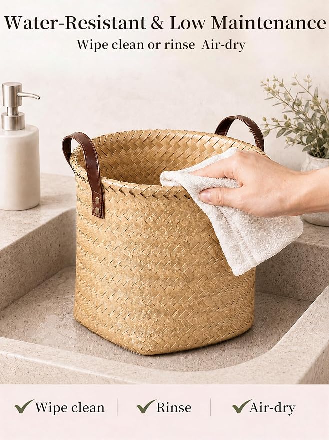 Wicker Storage Baskets, 4 Pack Woven Baskets - Image 7