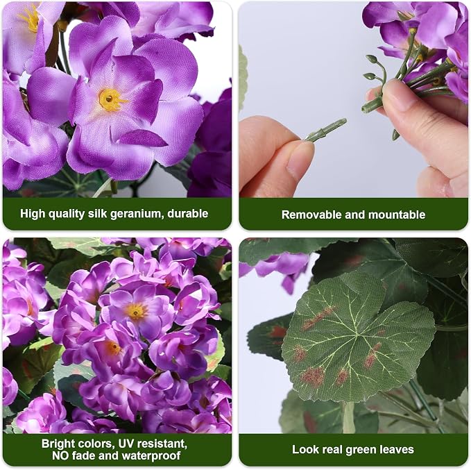 Artificial Geranium Fake Flowers - Image 7