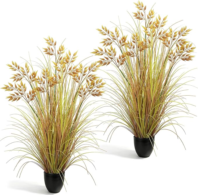GTIDEA 2 Pcs 4 ft Tall Artificial Fall Wheat Grass Plant Faux Fall Plants | - Image 8
