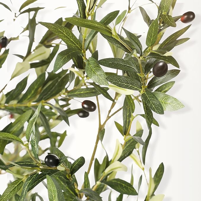 Faux Olive Tree 4ft with Large Olive Branches and Lifelike Leaves | 4ft Olive - Image 5
