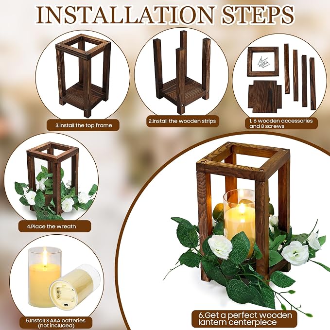 18 Pcs Wooden Lanterns - Image 3