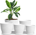 Plant Pots Indoor with Drainage 5 Pack Multi-Size Planters Set Spotty Grey | by UTOPIAHOME