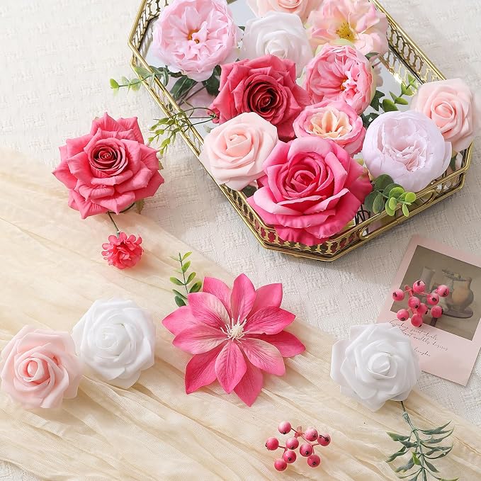 Artificial Flowers Fake Rose Flowers Dahlia - Image 7