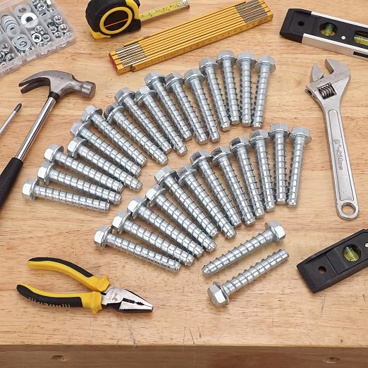 Hicarer 30 Pack 5/8 x 4 Inch Concrete Screws Galvanized - Image 7