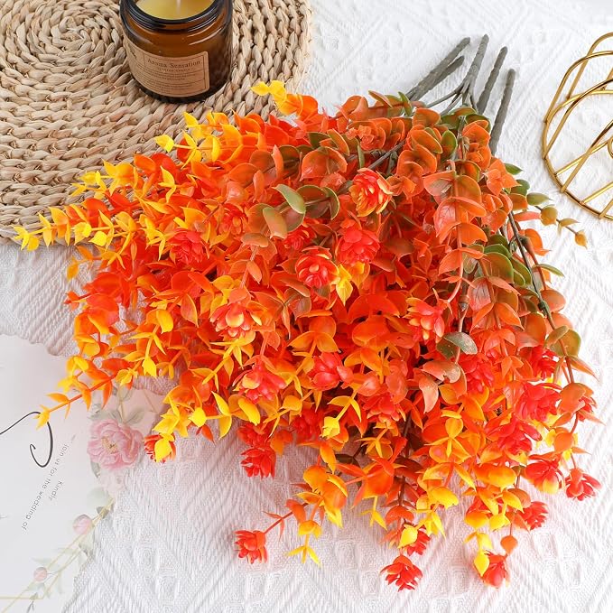 AGIRL Artificial Fall Flowers Fake Mums Outdoor, Faux Plant Porch Decor Home | - Image 3