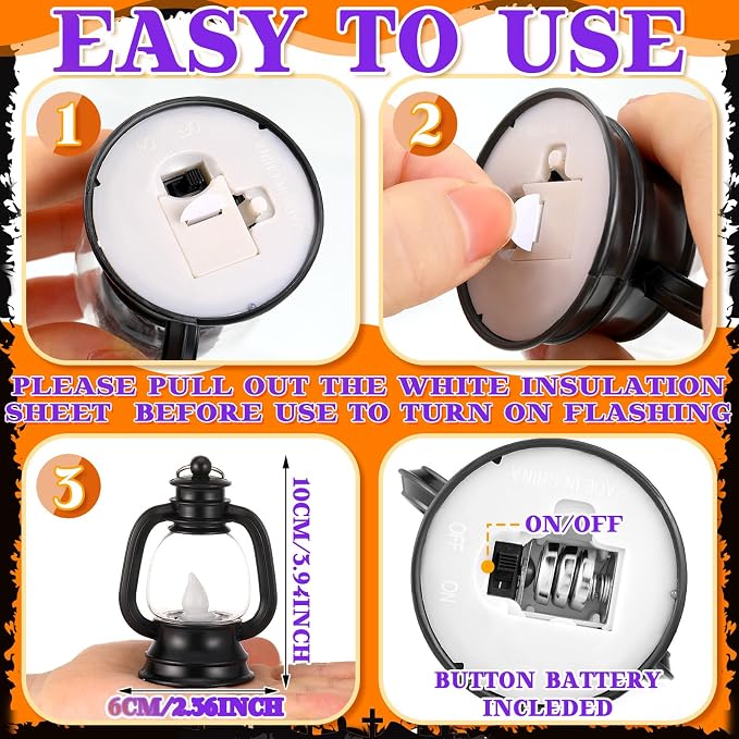 Ferraycle 12 Pcs Mini Lanterns 4 Inch 4 Light Colors Lamp Table Decor | Western - Image 3