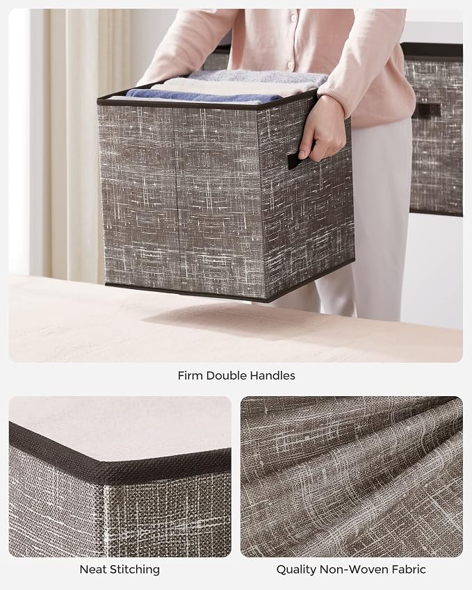 SONGMICS Storage Cubes, 13-Inch Foldable Closet Organizers | Non-Woven Fabric - Image 5