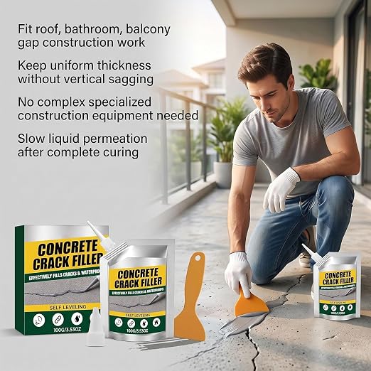 Waterproof Concrete Crack Filler & Sealant, Self Leveling Sealant | 100g - Image 4