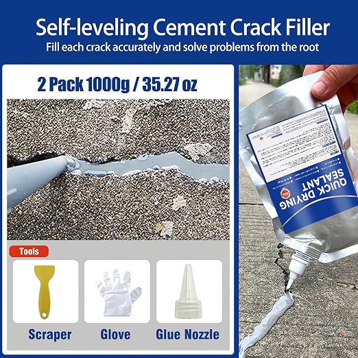Concrete Crack Filler and Sealant, Quick Drying High Elasticity Cement Crack - Image 2