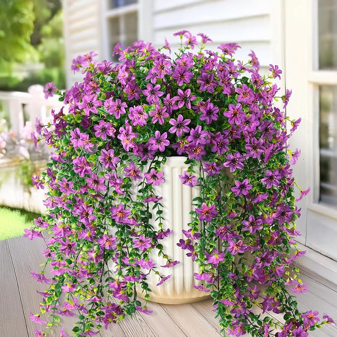 INQCMY Artificial Fake Hanging Flowers Plants by INQCMYPlantRack