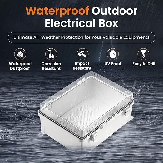 QILIPSU Outdoor WiFi Enclosure, 14.6"x10.6"x5.9" Waterproof Electrical Junction - Image 2