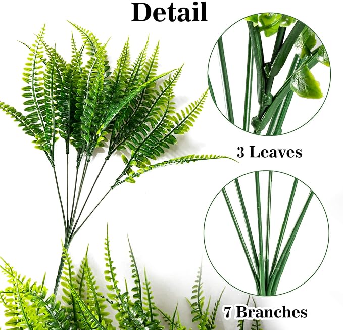 MAQIHAN 20PCS Fake Fern for Outdoor - Image 4