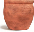 9" Dia Fiberstone Planter – Distressed Terracotta Decorative Flower Pot by HaispringArtificialTree