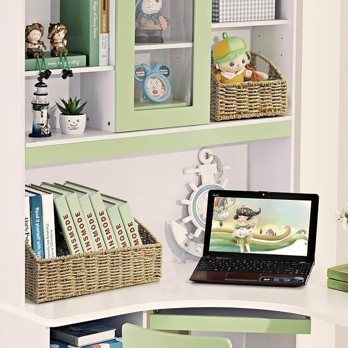 Pantry Baskets Organization, Wicker Storage Basket Green | Handwoven Pantry - Image 6