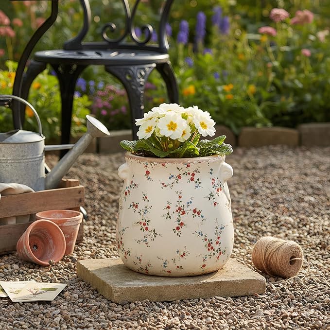 Shabby Chic Vase & Flower Pot - Image 6