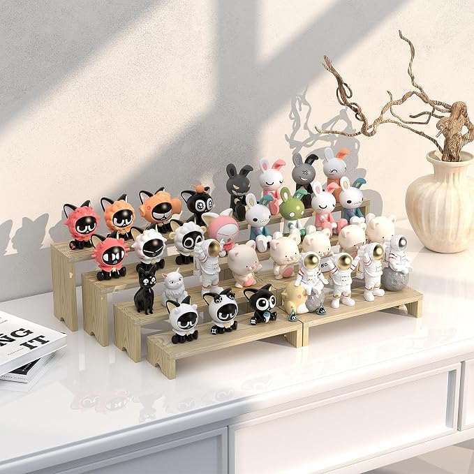 2 Set Wooden Tiered Risers Display Stands - Image 5