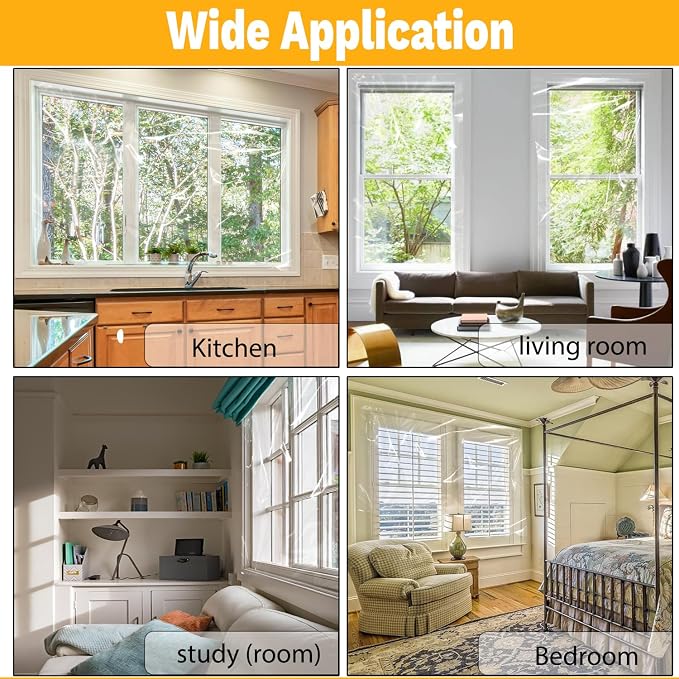 Window Insulation Kit for Winter Seal Covers Up to 5 Windows Thermal Shrink - Image 7