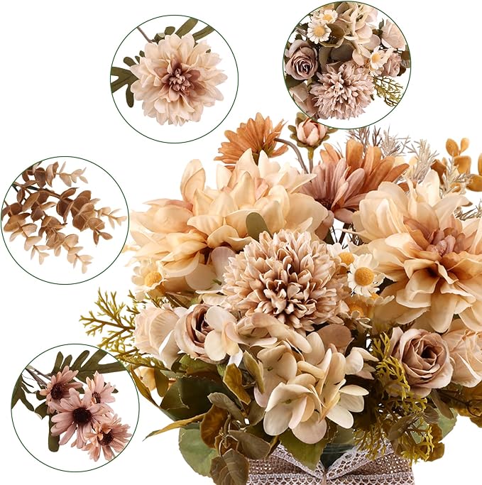 CEWOR Fake Flowers in Vase, Artificial Flowers - Image 3