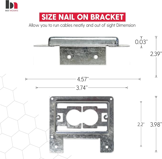 BestMounts - 10 Pack Low Voltage Mounting Brackets 1 Gang Multipurpose Pre - Image 2