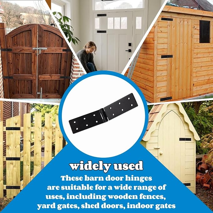 2Pcs Heavy Duty Folding Gate Hinges, 270° Black Door Hinges | 270° Folding - Image 7