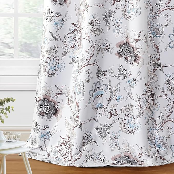 H.VERSAILTEX Blackout Curtains 63 Inch Length 2 Panels Set Floral Print Curtain by HVERSAILTEX