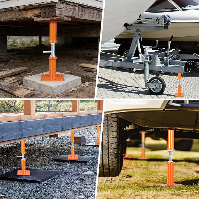 4PCS House Jacks for Leveling Crawlspace 12''-22''Adjustable Support Jack | - Image 8