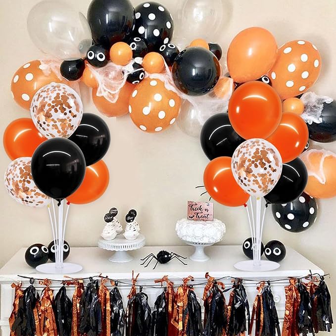TONIFUL 4 Set Black Orange Balloons Stand Balloon Centerpiece - Image 7