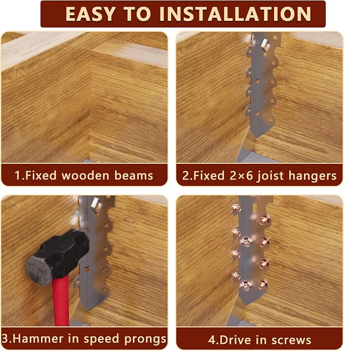 25 Pack 2x8 Joist Hangers with Screws - Image 5