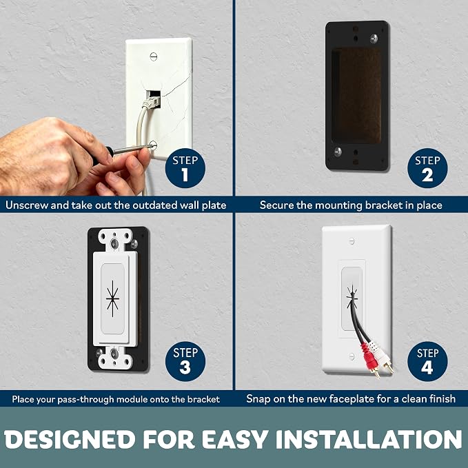 TOPGREENER 1-Gang Flexible Rubber Cable Pass-Through Wall Plate, home theaters. - Image 6