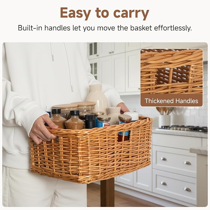 StorageWorks Pantry Baskets, Willow Storage Baskets - Image 3