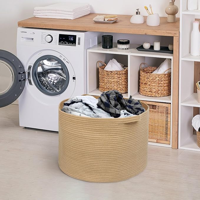 Extra Large Storage Basket, Soft Cotton Rope Bin - Image 7