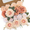 Artificial Flowers Fake Rose Flowers Dahlia by FloweroyalCrafts
