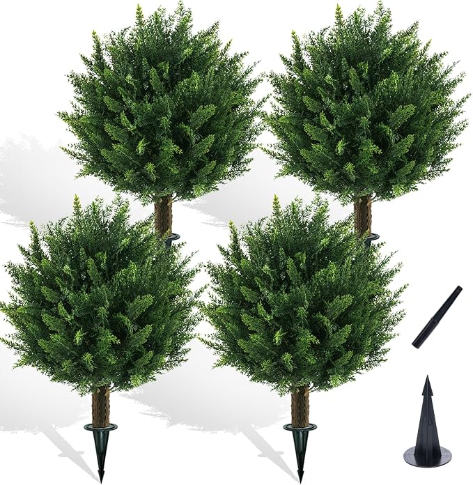 Chillchard 4 Pack UV Resistant Fake Bushes by Chillchard