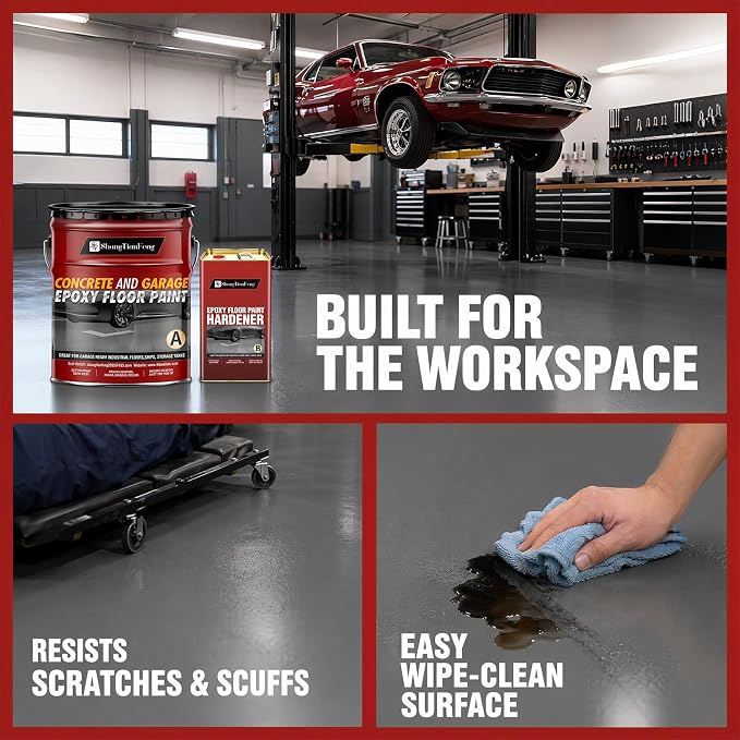Two-Component Epoxy Floor Paint Kit, 4 Gallon Self-Leveling & Roller Coating - Image 6