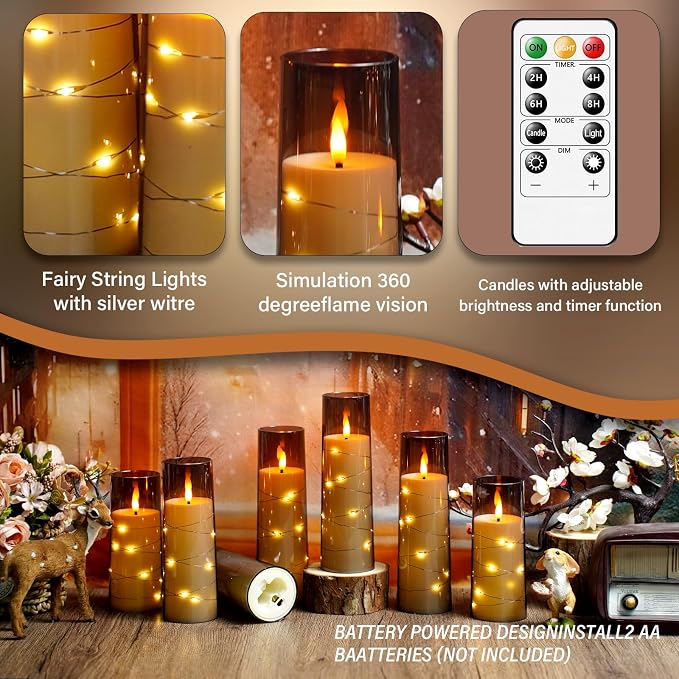 Flameless LED Candles with Timer 24 Pc Flickering Flameless Candles - Image 2