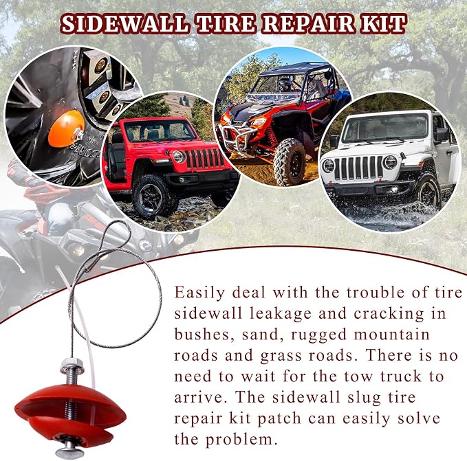 Sidewall Tire Repair Kit Portable Side Wall Slug Emergency Repair Tool - Image 7