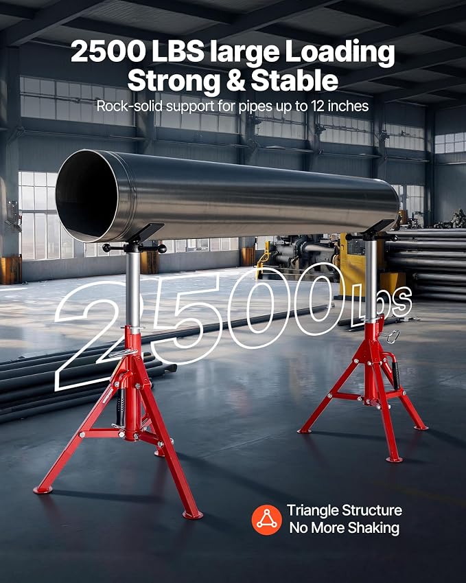 VEVOR Heavy-Duty V-Head Pipe Stand - Image 2