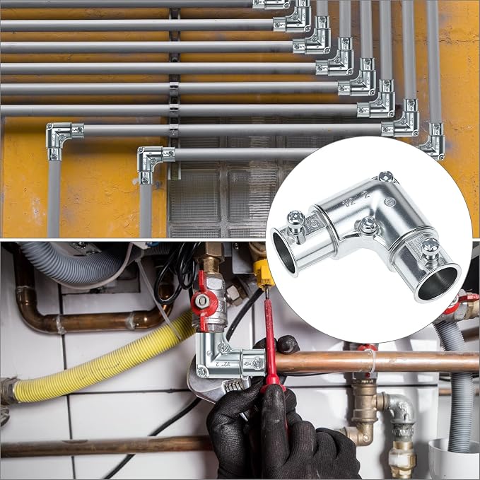 QWORK 1/2 Inch EMT Conduit Fittings Inside Corner Pull Elbow, 10 Pack 90 Degree - Image 7