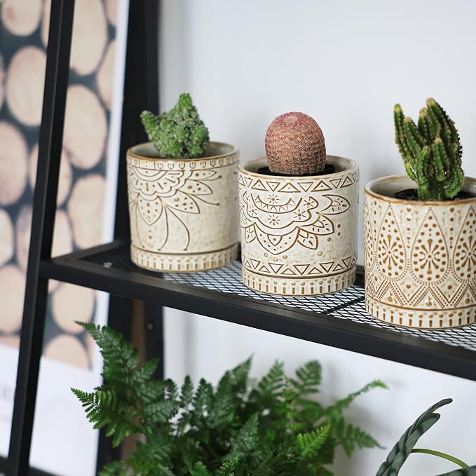 Gepege Ceramic Succulent Pots, 4 Inch Small Plant Pots - Image 4